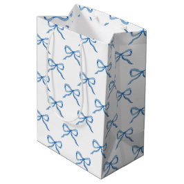 Blaues Wasserfarbe-Schleifenmuster Mittlere Geschenktüte