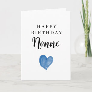 Blaues Wasserfarben-Herz Alles Gute zum Geburtstag Karte