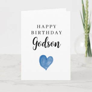 Blaues Wasserfarben-Herz Alles Gute zum Geburtstag Karte