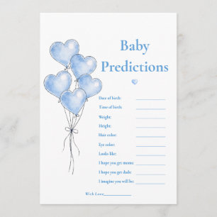 Blaues Wasserfarben-Herzballon-Baby-Vorhersage-Spi