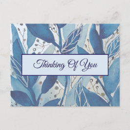 Blaues Wasserfarbenleder Postkarte