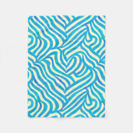 Blaues Wasserfarbmuster Fleecedecke