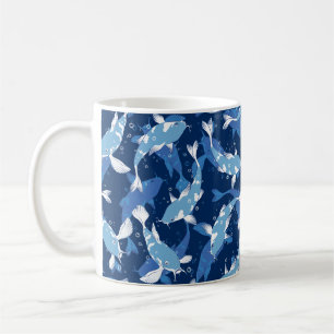 Blaues Wassermuster - Koi Fish Kaffeetasse
