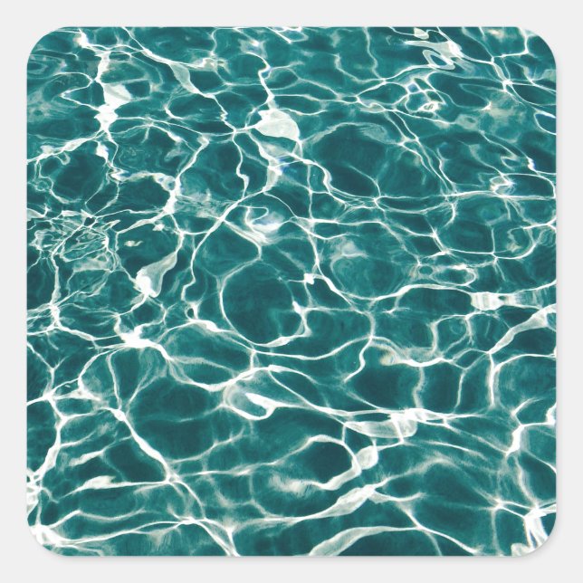 Blaues Wassermuster Quadratischer Aufkleber (Vorderseite)