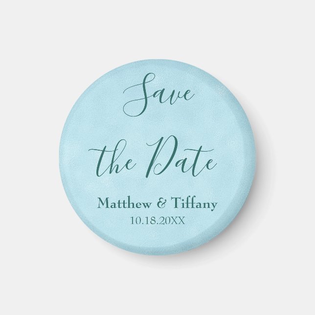 Blaues Wedding Save the Date Magnet (Vorne)