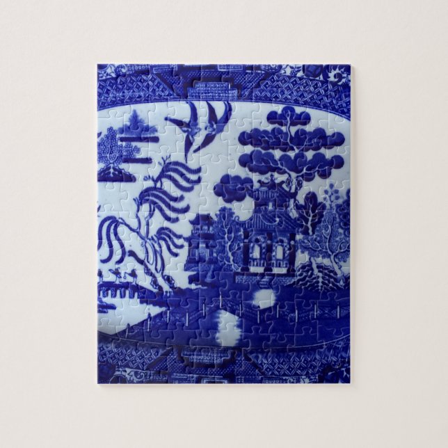 Blaues Weide-China-Puzzlespiel klein Puzzle (Vertikal)