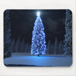 Blaues Weihnachten Mousepad