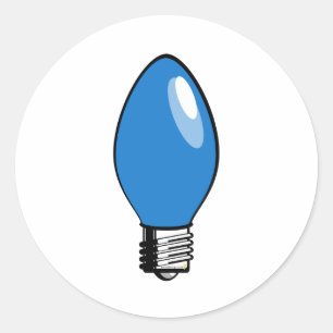 Blaues Weihnachtsbaum-Licht Runder Aufkleber