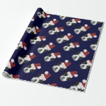 Blaues Weihnachtsboston-Terrier-Packpapier Geschenkpapier<br><div class="desc">addieren Sie Text oder laden Sie Ihr eigenes Bild</div>