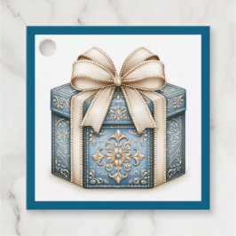 Blaues Weihnachtsgeschenk Geschenkanhänger