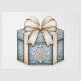 Blaues Weihnachtsgeschenk Seidenpapier