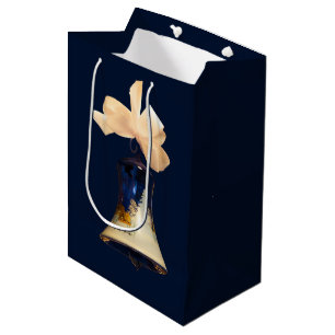 Blaues Weihnachtsklingel-Bell-Geschenk sackt Mittlere Geschenktüte