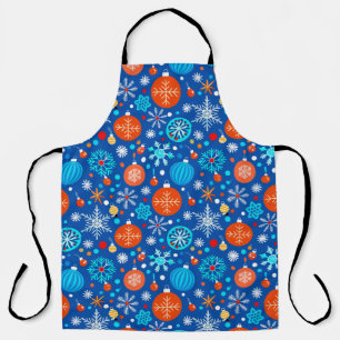 Blaues Weihnachtsmuster Schürze