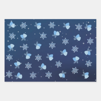 Blaues Weihnachtspapier Geschenkpapier Set