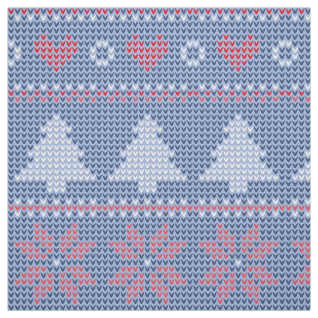 Blaues Weihnachtsstrickmotiv Stoff (Muster)
