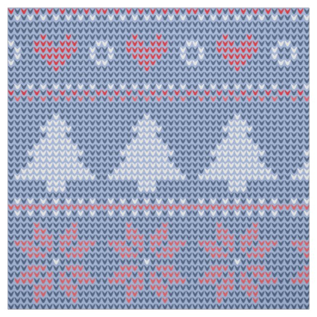 Blaues Weihnachtsstrickmuster Stoff (Muster)