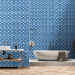 Blaues Weiß Modernes Art Deco Muster Tapete<br><div class="desc">Blaues Weiß Modernes Art Deco Muster</div>