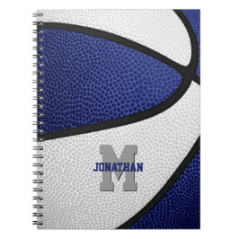 Blaues Weiß Team Basketball-Girls Notizblock