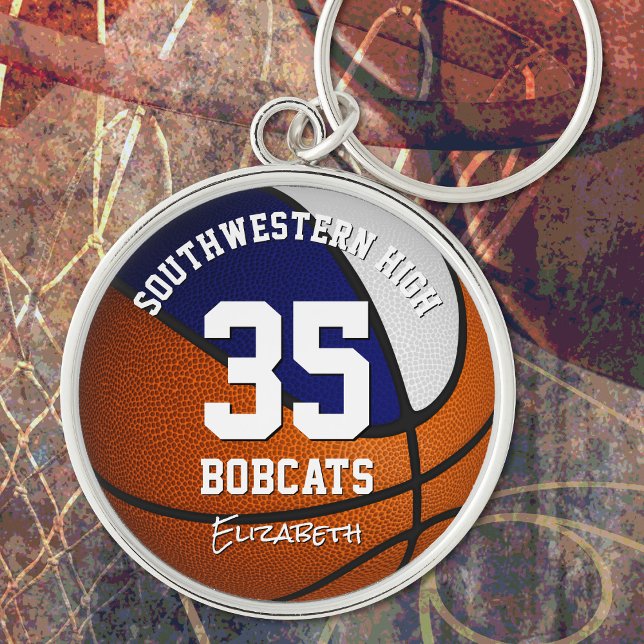 Blaues Weiß Team Jungs heißen Basketball Schlüsselanhänger (Von Creator hochgeladen)