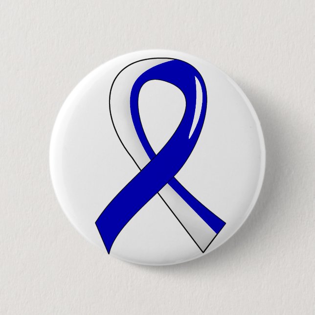 Blaues weißes Band 3 ALS Button (Vorderseite)