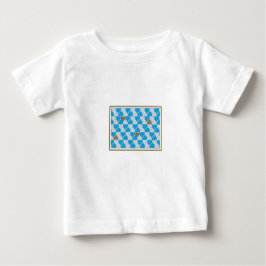 Blaues, weißes bayerisches Muster. Baby T-shirt