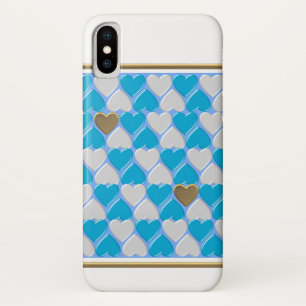 Blaues, weißes bayerisches Muster. Case-Mate iPhon iPhone Hülle
