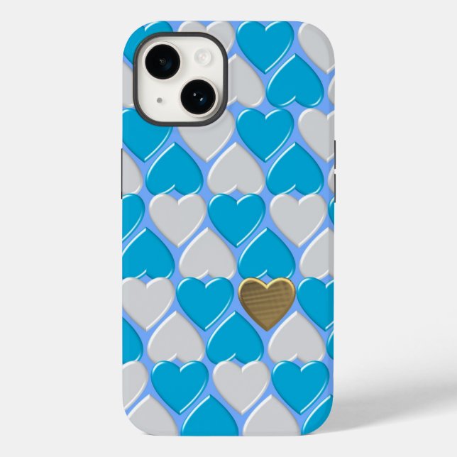 Blaues, weißes bayerisches Muster. Case-Mate iPhone Hülle (Rückseite)