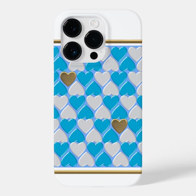 Blaues, weißes bayerisches Muster. Case-Mate iPhone Hülle (Rückseite)