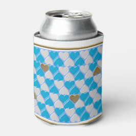 Blaues, weißes bayerisches Muster. Dosenkühler