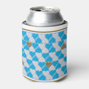 Blaues, weißes bayerisches Muster. Dosenkühler