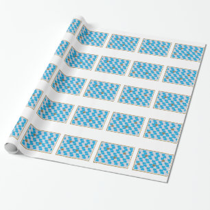 Blaues, weißes bayerisches Muster. Geschenkpapier