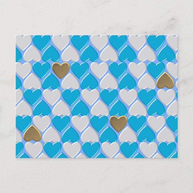 Blaues, weißes bayerisches Muster. Postkarte (Vorderseite)