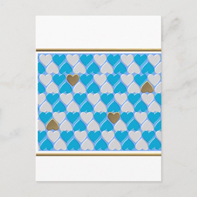 Blaues, weißes bayerisches Muster. Postkarte (Vorderseite)