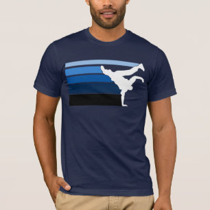 Blaues Weißes BBOY Steigung T-Shirt