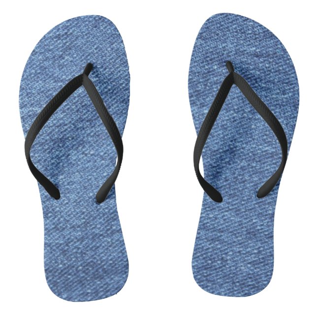 Blaues weißes Denim Textur-Bild Flip Flops (Fußbett)