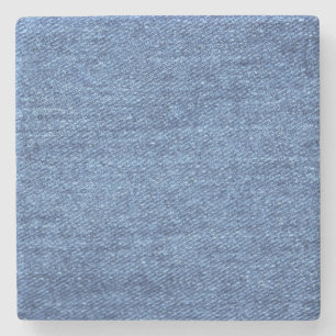 Blaues weißes Denim Textur-Bild Steinuntersetzer