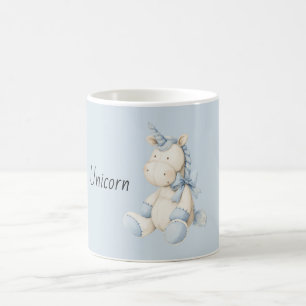 Blaues Weißes Einhorn Kaffeetasse