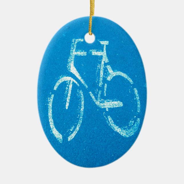 Blaues weißes Fahrrad, Fahrräder signieren Keramikornament (Vorne)