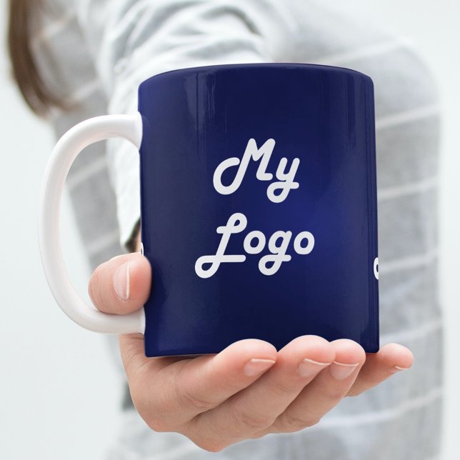 Blaues weißes Firmenlogo Kaffeetasse (Von Creator hochgeladen)