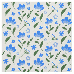 Blaues, weißes, florales Muster Stoff