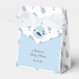 Blaues weißes Flugzeug + Gepäckmuster Babydusche Geschenkschachtel
