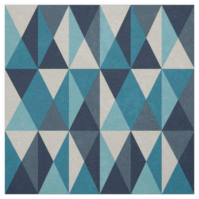 Blaues weißes geometrisches Muster Stoff (Muster)