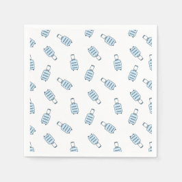 Blaues weißes Gepäck-Gehäuse Nahtloses Muster Serviette