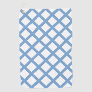 Blaues weißes Harlequin Diamant Strippmuster Golfhandtuch