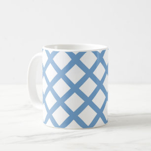 Blaues weißes Harlequin Diamant Strippmuster Kaffeetasse
