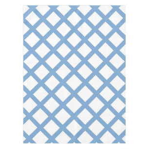 Blaues weißes Harlequin Diamant Strippmuster Tischdecke