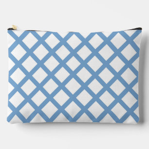 Blaues weißes Harlequin Diamant Strippmuster Zubehörtasche