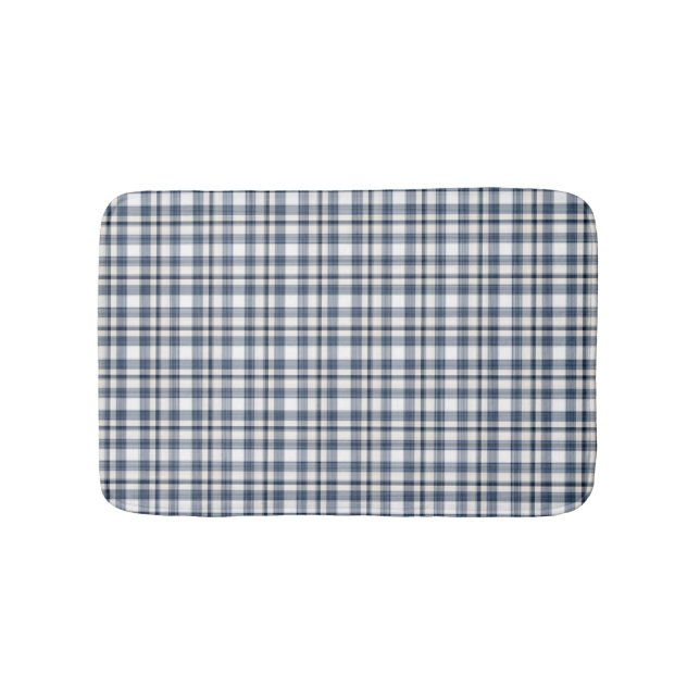 Blaues weißes kariertes 1 badematte (Vorderseite)
