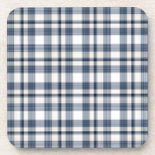 Blaues weißes kariertes 1 getränkeuntersetzer