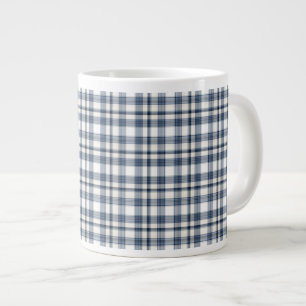 Blaues weißes kariertes 1 Jumbo-Tasse